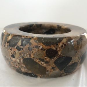 Mid Century Brown Tumble Stones Ashtray
